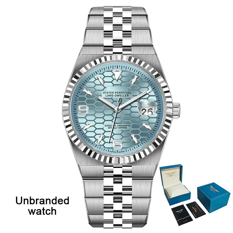 PINDU New Watch Automatic Mechanical Men Watches Business Casual Japan NH35A Sapphire 100M Water Resistant Luminous Man Watch