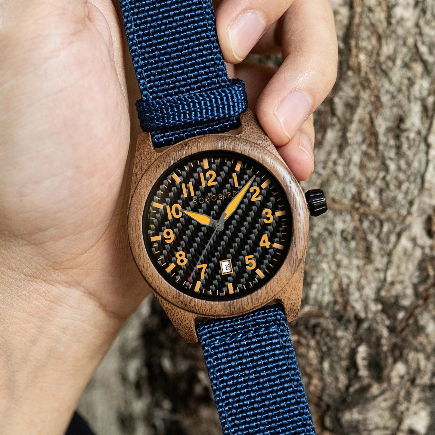 BOBOBIRD Wooden Watches Original Design Vintage Quartz Watches Eco Gifts for Man's Wristwatch Nylon Strap Clock 2024 New Arrival