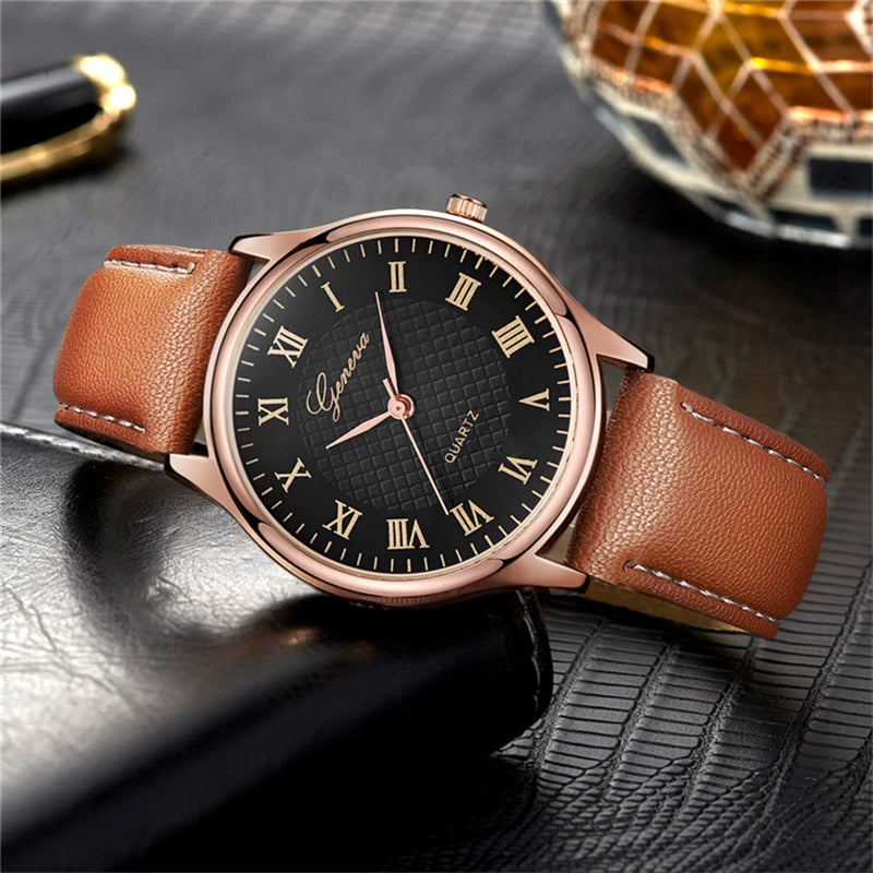 ChronoState Black Rose Gold – Luxury Quartz Business Watch | Waterproof Leather Men’s Watch