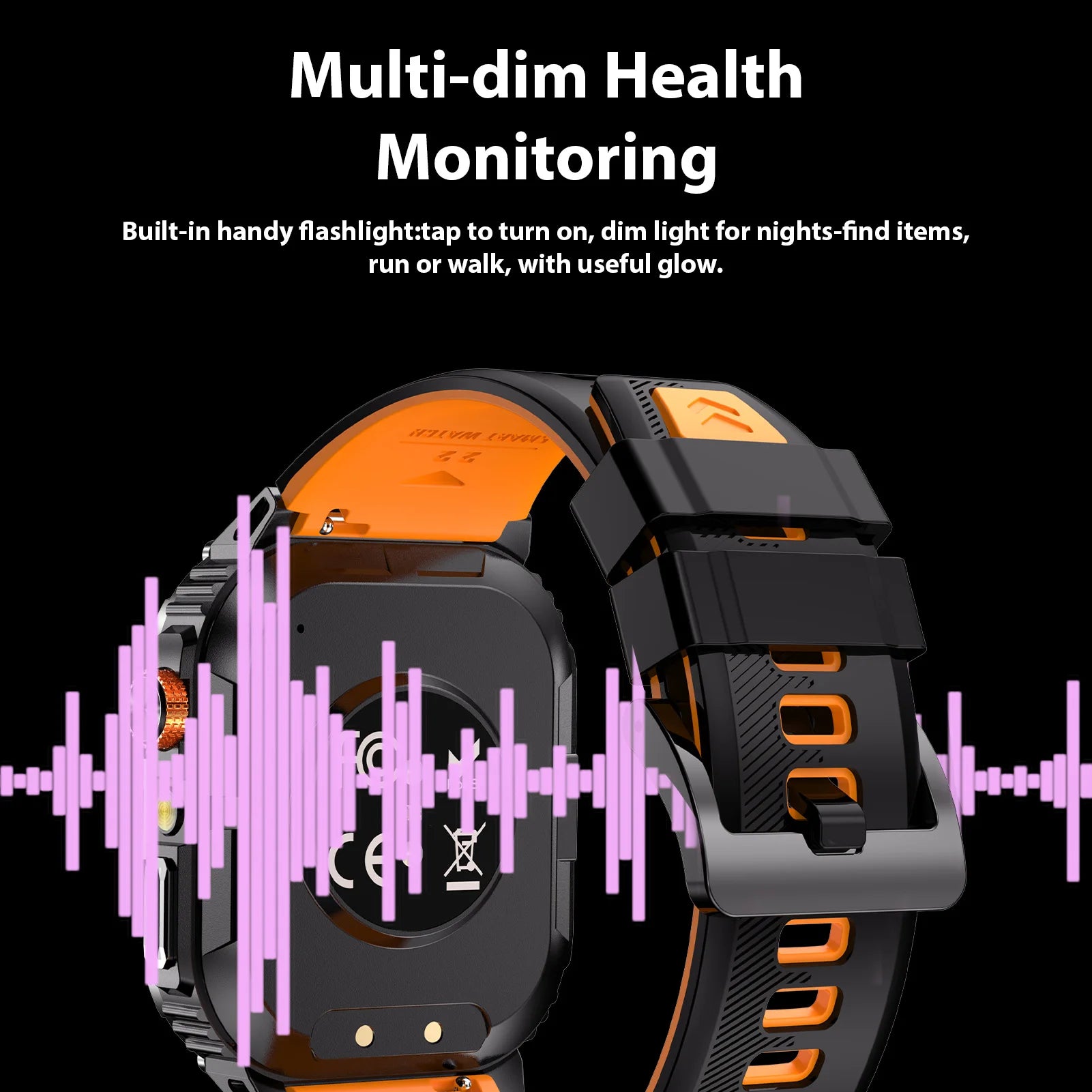 2.0 Inch Screen Smart Sports Watch Fitness Tracker 1000mAh with LED Flashlight 100+ Sports Modes Bluetooth Call for Men Women
