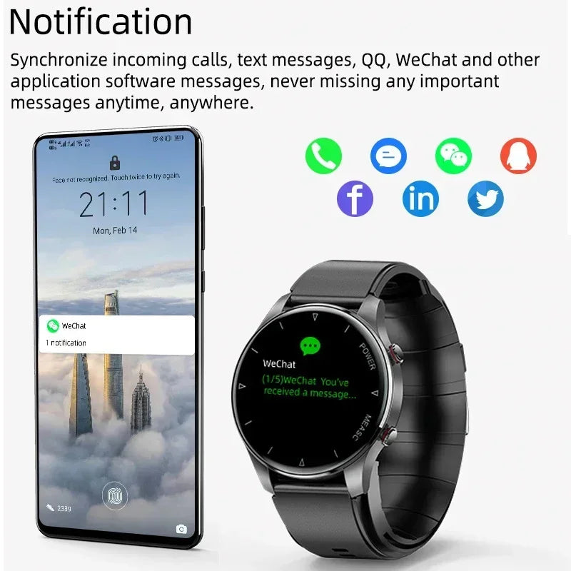 2026 New Blood Pressure Heart Rate Sleep Monitoring Health Smartwatch Men AirPump Airbag IP86 Waterproof Sports Smar twatch
