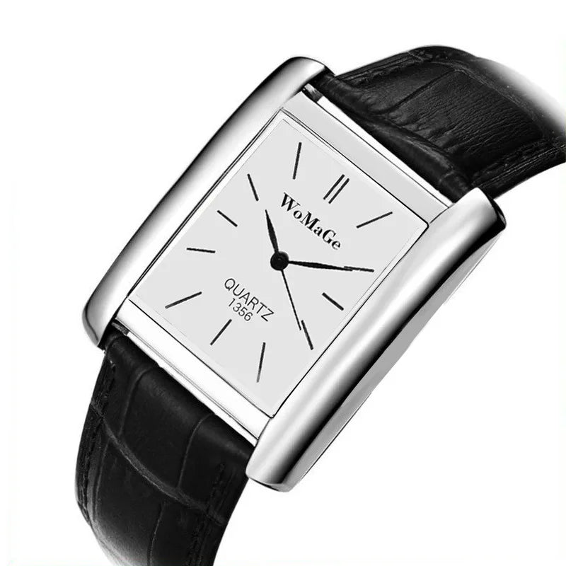 ChronoState Square Minimal – Unisex Quartz Leather Watch | Elegant Casual Fashion Timepiece