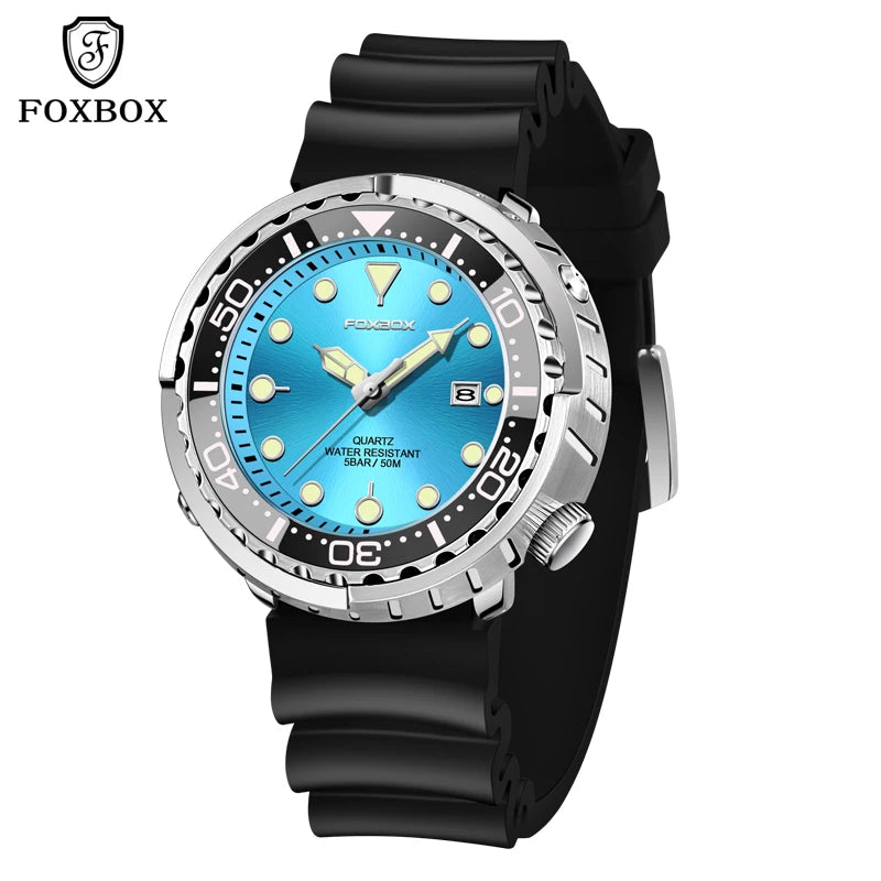 2026 LIGE Fashion Mens Watches Foxbox Top Brand Luxury 5ATM Sports Waterproof Watch for Men Quartz Date Clock Luminous Watch+Box