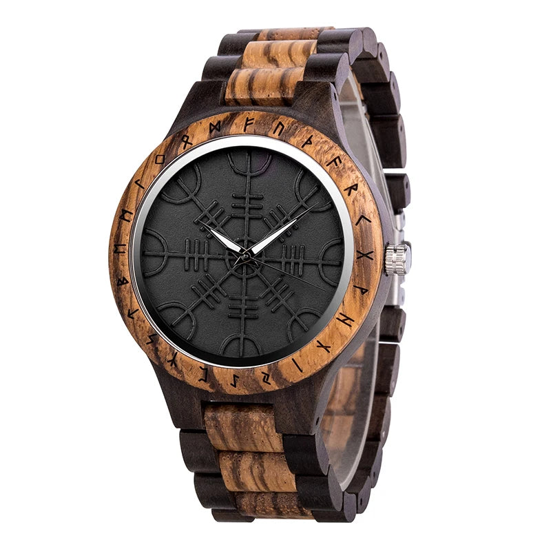 BOBO BIRD Wood Watches Relogio Masculino Watch for Men Viking Warriors Symbol Relojes Para Hombre часы мужские Logo Custom