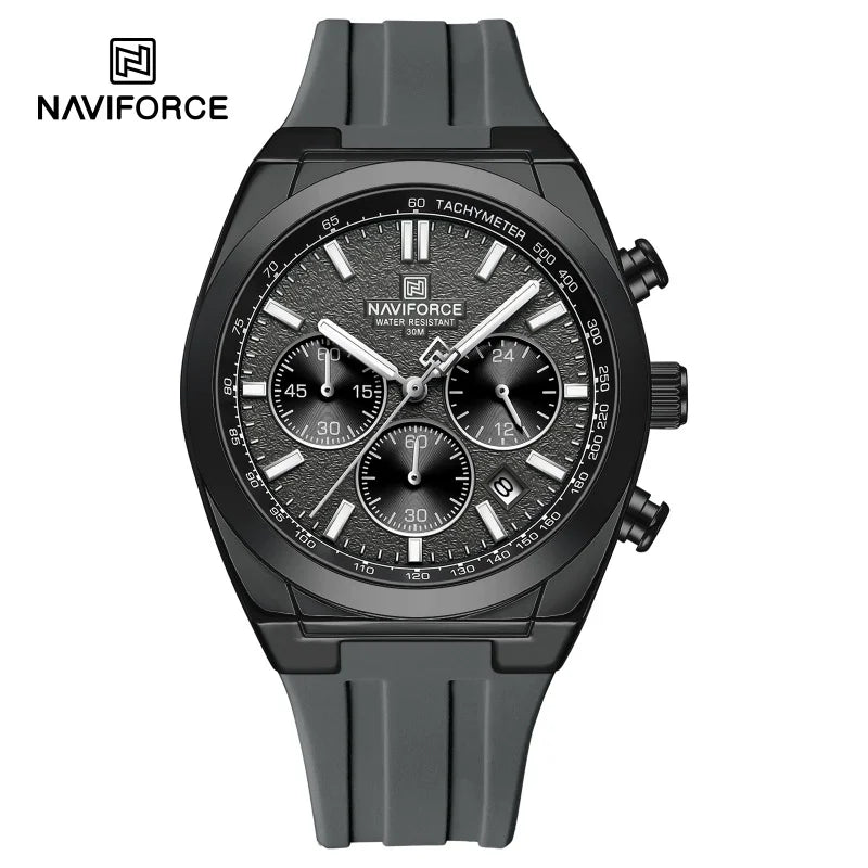 NAVIFORCE Men Watches Multifunctional Chronograph Silicone Strap Luminous Hands 3ATM Waterproof High Quality Original for Man