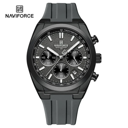 NAVIFORCE Men Watches Multifunctional Chronograph Silicone Strap Luminous Hands 3ATM Waterproof High Quality Original for Man