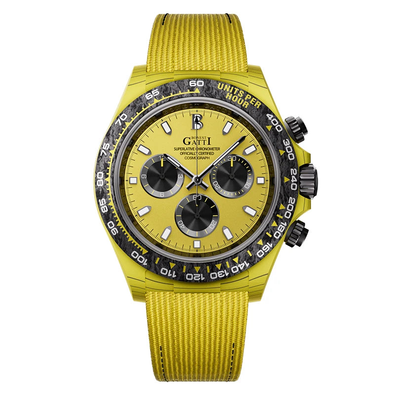 ChronoState BONEST GATTI BG9010 – 39MM Automatic Chronograph Watch | Carbon Fiber Sapphire Timepiece