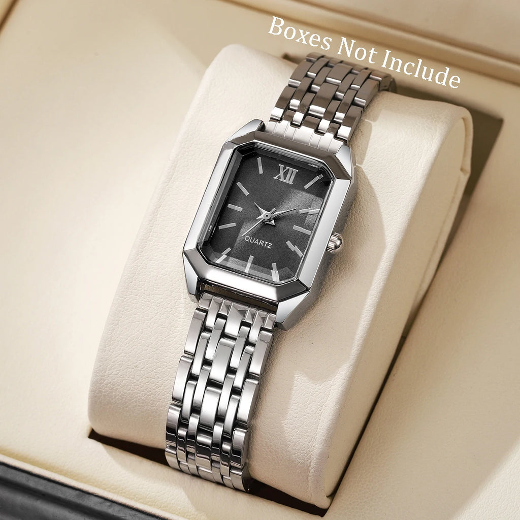 1/8PCS Fashion Rectangle Women Quartz Wristwatch Casual Ladies  Watches Girls Clock Reloj Mujer(Without Box)