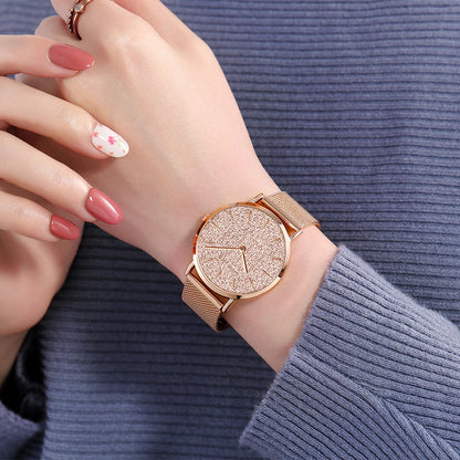 Hannah Martin Luxury Women's Watch With Japanese Original Quartz Movement Stainless Steel Mesh Strap 36mm Rose Gold Wrist Watch