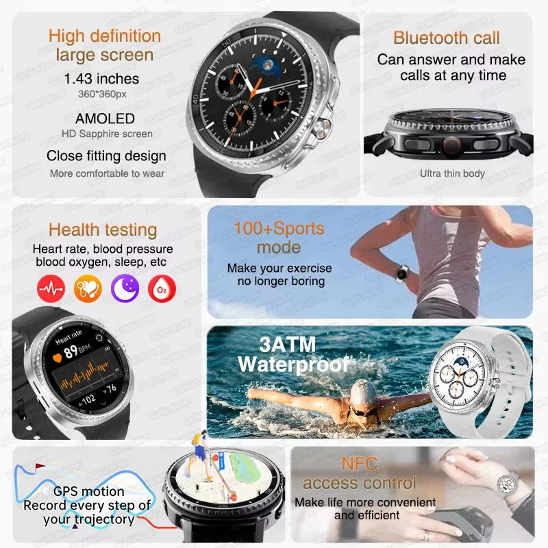 2026 Fashion New Watch 8 Ultra Classic Smar Watch GPS Compass NFC 46mm HD Call Chat GPT 3ATM Waterproof Men Watch Sports Version