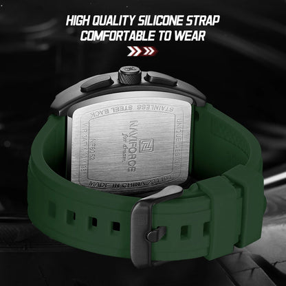NAVIFORCE Men Quartz Multi-function Calendar Watches Male Personalized Fashion Sport  Wrist Watches Large Dial TPU Strap Clock