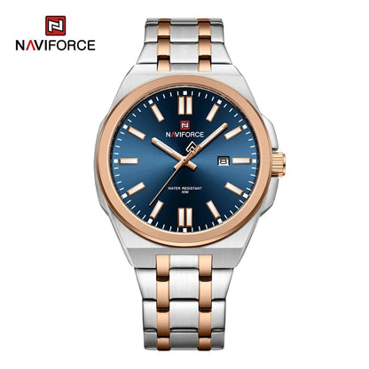 NAVIFORCE Quartz Watch For Men Luxury Business Luminous Stainless Steel Male Wristwatches Waterproof Calendar Clock Reloj Hombre