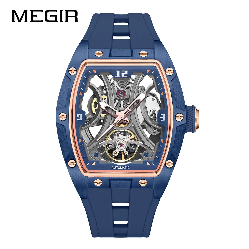 MEGIR 2026 New Men Automatic Mechanical Watches Men Luxury Brand Movemen Stainless Steel Waterproof Watch Relogio