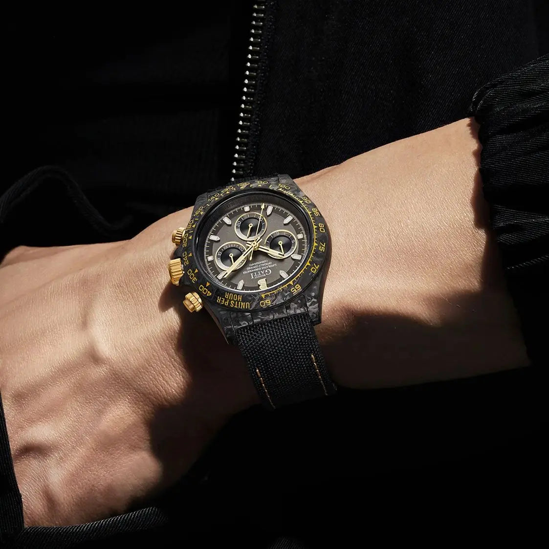 ChronoState BONEST GATTI BG9010 – 39MM Automatic Chronograph Watch | Carbon Fiber Sapphire Timepiece