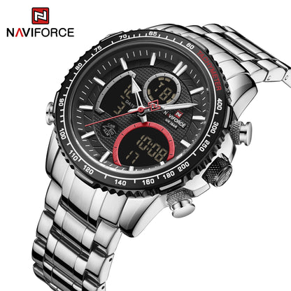 NAVIFORCE Fashion Men Watch Luxury Brand Sport Watch For Men Chronograph Quartz Wristwatch Military Waterproof Steel Band Clock