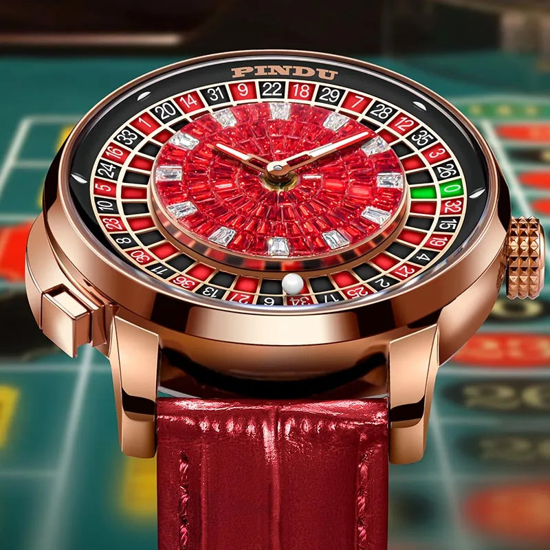 PINDU P6663 Fashionable and noble red Top Men Mechanical Watch Roulette