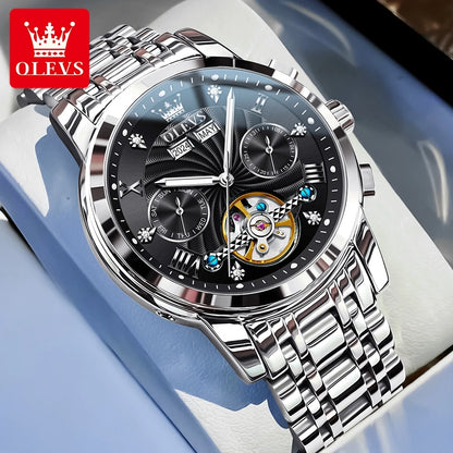 OLEVS 7088 Original Luxury Brand Men's Watch Chronograph Date Stainless steel Waterproof Mechanical Watch for Men NEW