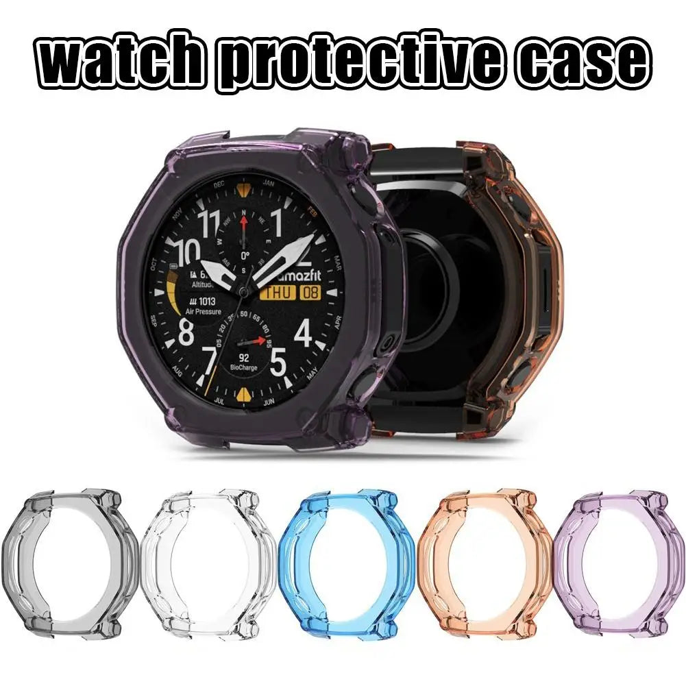 Rugged TPU Guard for Amazfit T-Rex Ultra 2 Smartwatch Case 4-Corner Full Protection Anti-Scratch Wear-Resistant Bumper Cover