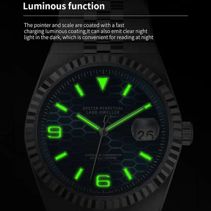 PINDU New Watch Automatic Mechanical Men Watches Business Casual Japan NH35A Sapphire 100M Water Resistant Luminous Man Watch
