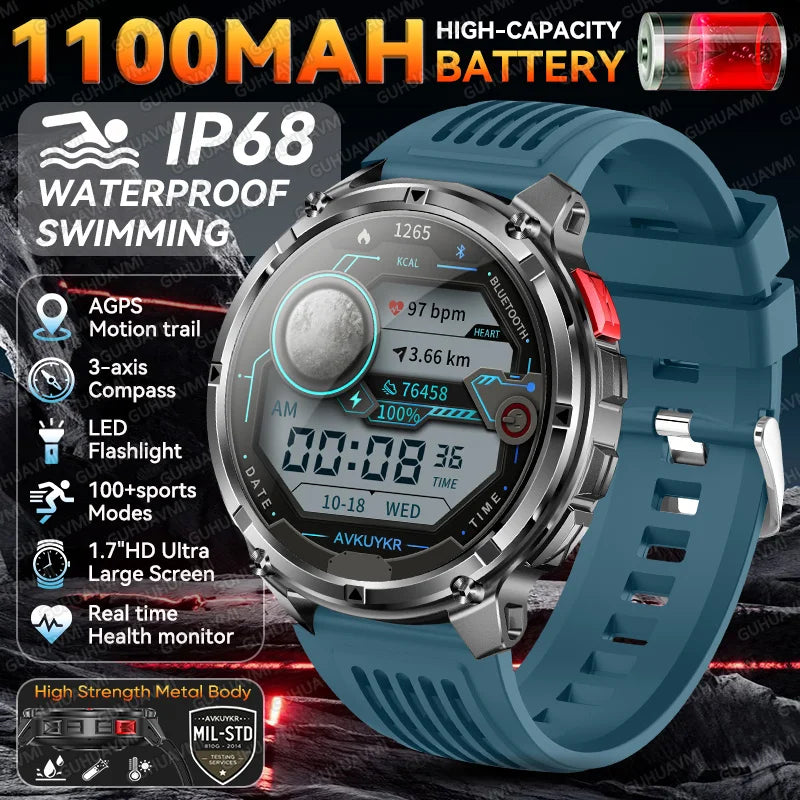 2026 New T-Rex3 Ultra 1100mAh Super Capacity Battery Adult Men Smart Watch 1.7" Large Screen Call 5ATM Waterproof Sports Watches