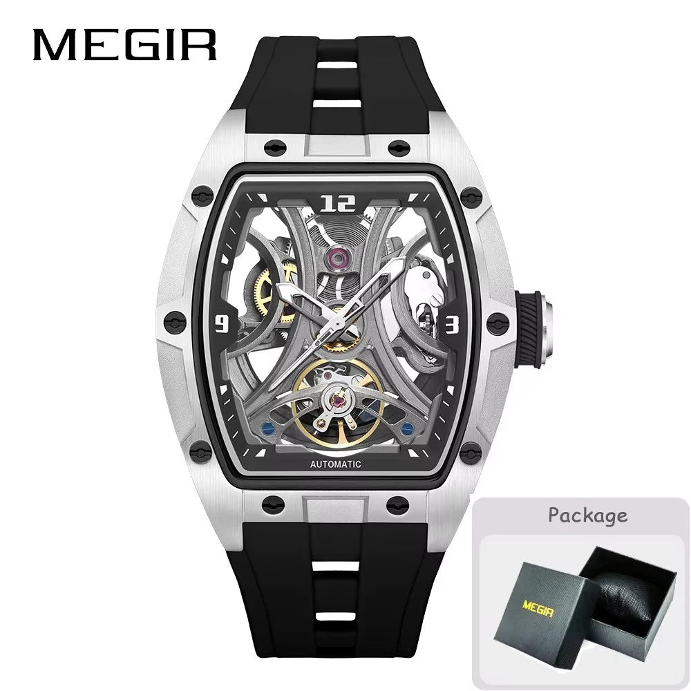 MEGIR 2026 New Men Automatic Mechanical Watches Men Luxury Brand Movemen Stainless Steel Waterproof Watch Relogio