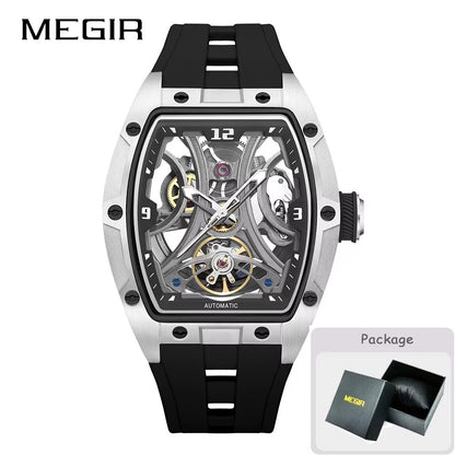 MEGIR 2026 New Men Automatic Mechanical Watches Men Luxury Brand Movemen Stainless Steel Waterproof Watch Relogio