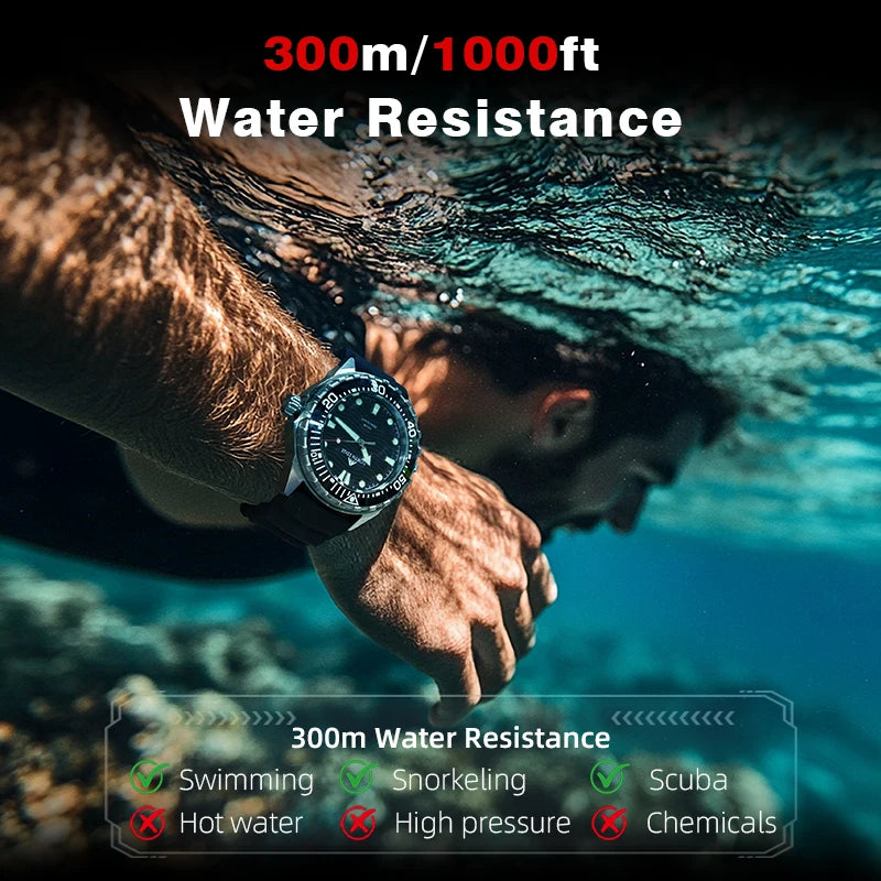 NORTH EDGE 2026 New TRITON Solar Powered Dive Watch Men Luxury Quartz Watches For Men 316L Stainless Steel Case Waterproof 300M