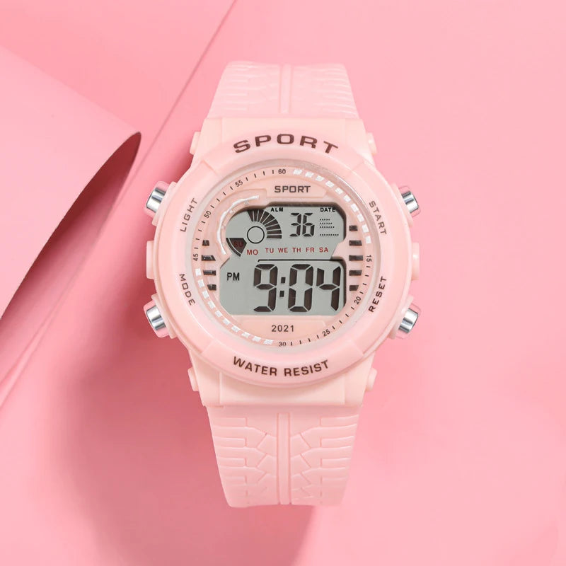 1/2pcs Fashion Sports Watch 30M Waterproof 7 Colors LED Backlight Alarm Stopwatch Electronic Wristwatch for Teens Men Women