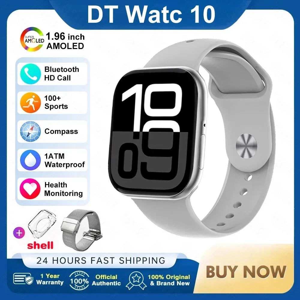 2025 New Original for Apple DT Watch 10 Smart Watch Men AMOLED 4GB Memory Music 3D Surround BT Call Waterproof smart watch Woman