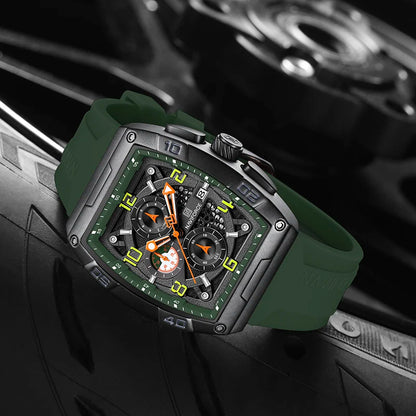 NAVIFORCE Men Quartz Multi-function Calendar Watches Male Personalized Fashion Sport  Wrist Watches Large Dial TPU Strap Clock