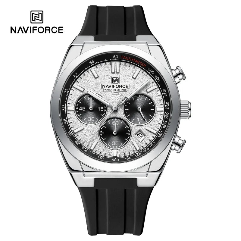 NAVIFORCE Men Watches Multifunctional Chronograph Silicone Strap Luminous Hands 3ATM Waterproof High Quality Original for Man