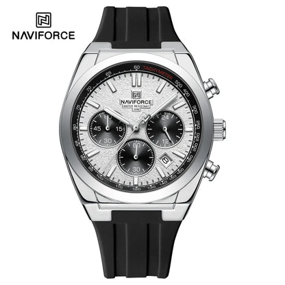 NAVIFORCE Men Watches Multifunctional Chronograph Silicone Strap Luminous Hands 3ATM Waterproof High Quality Original for Man