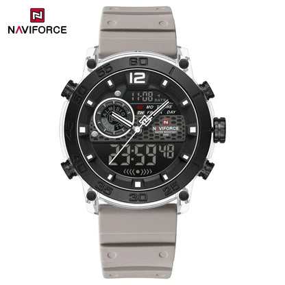 NAVIFORCE Men's Lightweight Sports Wrist Watch Dual Display Time Night Light Watches Boy's Quartz  Stopwatch Multifunctional