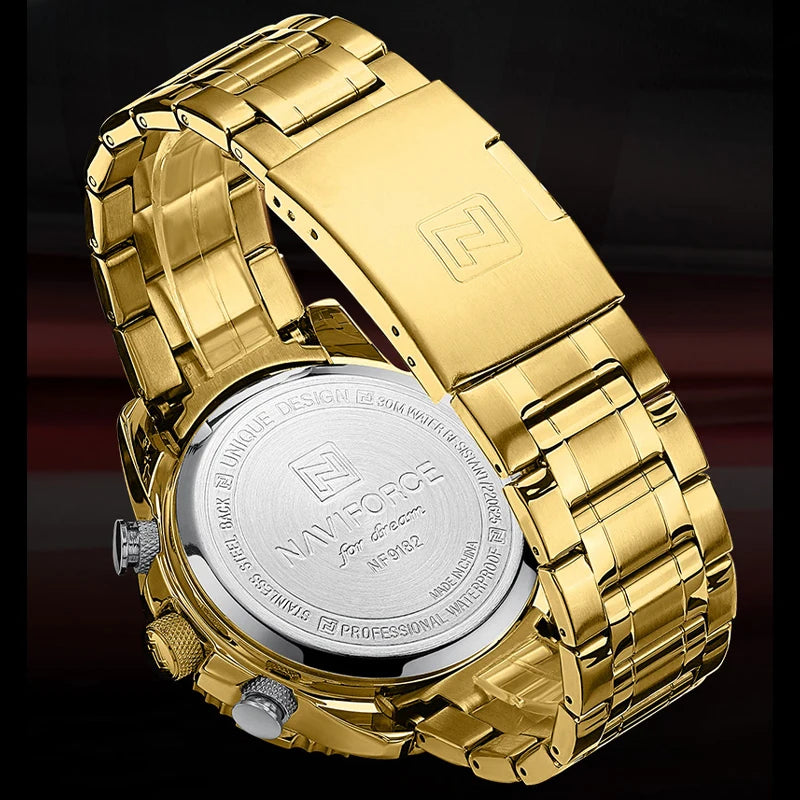 NAVIFORCE 2025 New Sport Watch for Men Luxury Original Wrist Watch Stainless Steel Mens Dual Display Military Waterproof Watches