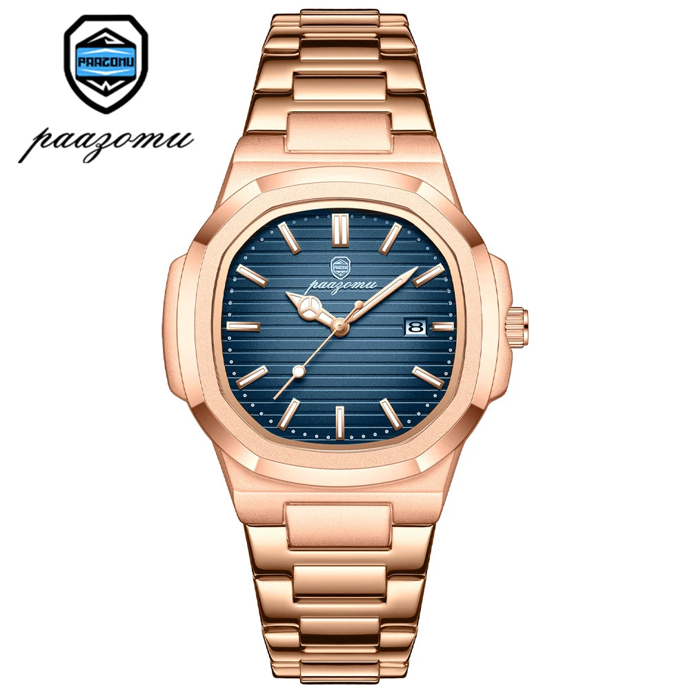 2026 New For Men Fashion Brand Male Watch Waterproof Luminous Stainless Steel Watches  Date Week Casual Quartz Men's Clock Reloj