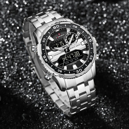 Men's Watches NAVIFORCE Original Trend Brand LCD Display Analog Digital Quartz Man Clock 30m Waterproof Luminous Male Wristwatch