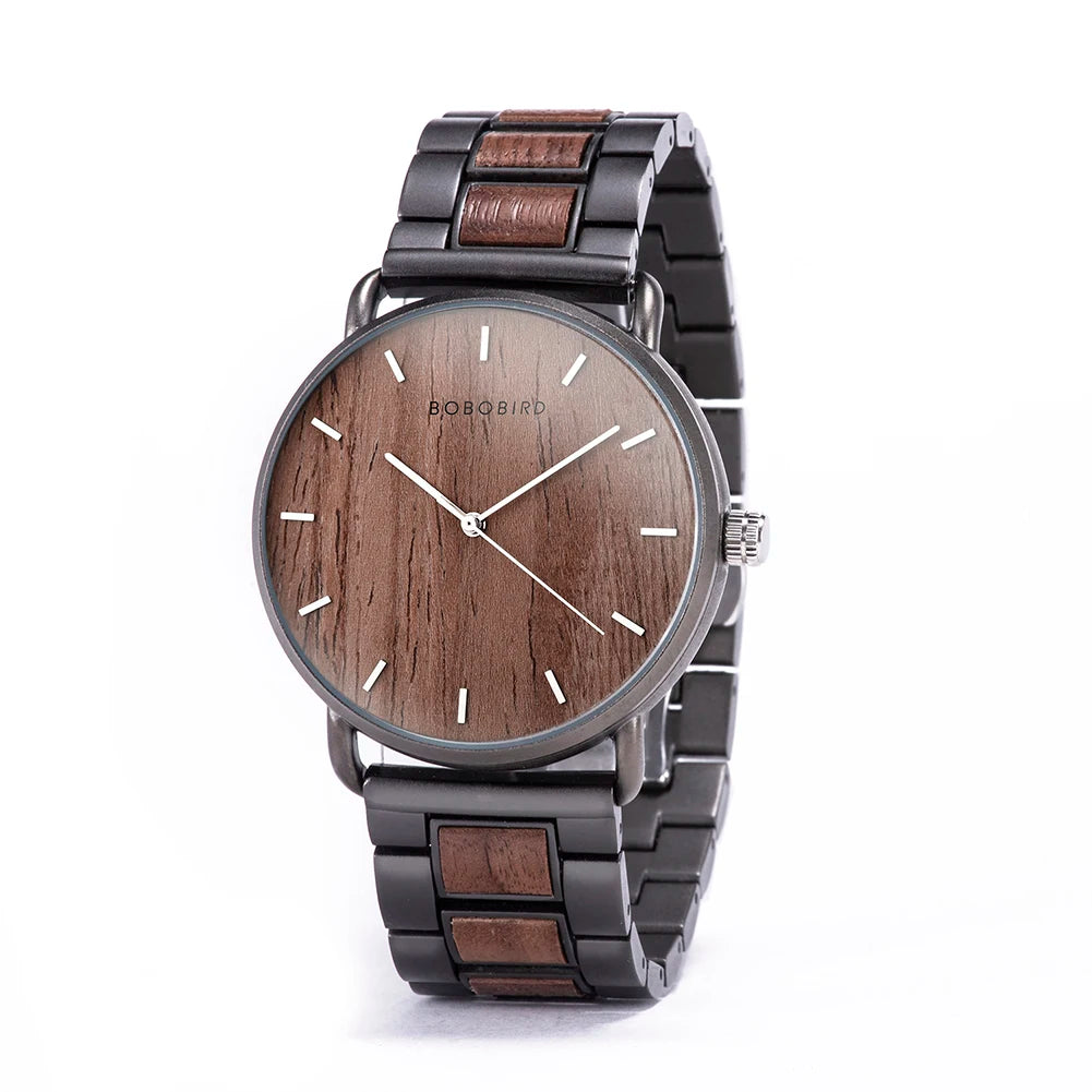 BOBO BIRD Watch Men Zebra Wood  Luxury Brand montre homme Quartz Wristwatches Male Clock Simple Ultra-thin Watches for Man