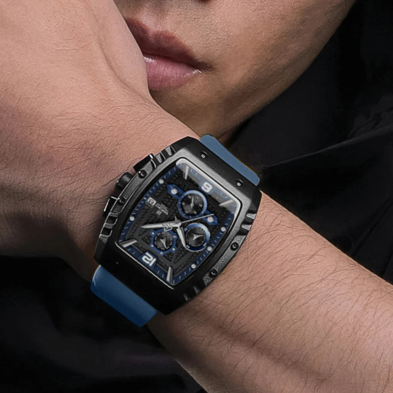 NAVIFORCE NF8025  Luxury Watch Waterproof  Sport Quartz Soft Silicone Band Date Military Clock Chronograph Wristwatch