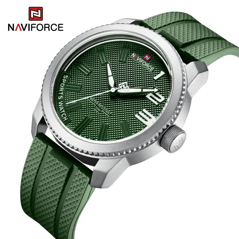 NAVIFORCE Top Luxury Brand Quartz Watch Men Silicone Strap Military Watches 30ATM Waterproof Wristwatch Relogio Masculino 2022