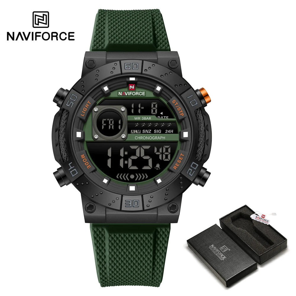 NAVIFORCE Men Watches Digital Quartz Silicone Military Watches for Men Chronograph Sport Waterproof Date Wrist Watch Man Clock
