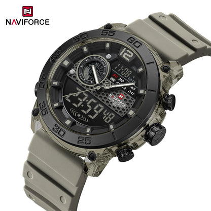NAVIFORCE Men's Lightweight Sports Wrist Watch Dual Display Time Night Light Watches Boy's Quartz  Stopwatch Multifunctional