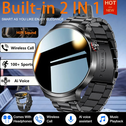For Xiaomi New 2 in 1 Smart Watch With Earbuds Smartwatch TWS Bluetooth Earphone Heart Rate Blood Oxygen Monitor Sports Watch