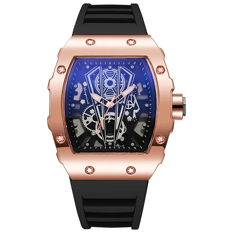 1/2PCS Luxury Large Dial Men Quartz Watch Casual Silicone Band Men's Sports Watches Reloj Hombre（Without Box）