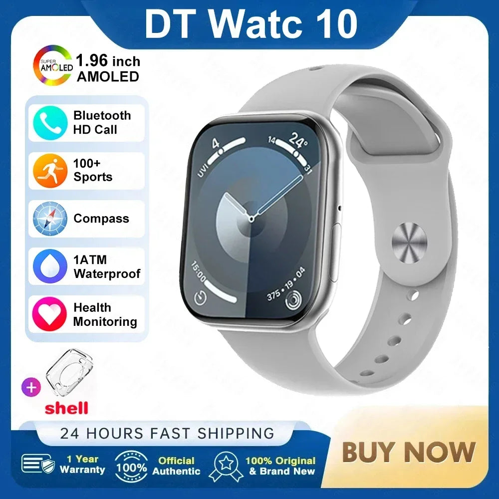2025 New Original for Apple DT Watch 10 Smart Watch Men AMOLED 4GB Memory Music 3D Surround BT Call Waterproof smart watch Woman