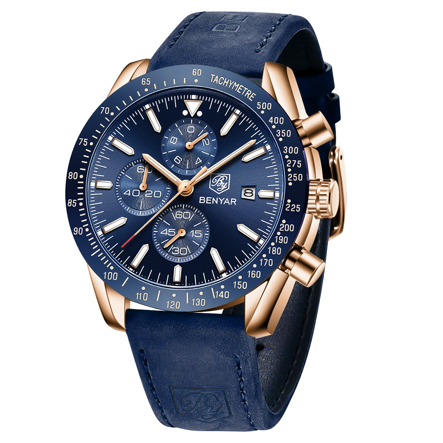 SAPPHERO Classic Quartz Men's Watch Chronicle Waterproof Men's Watch Leather Strap Business Casual Sports Clock