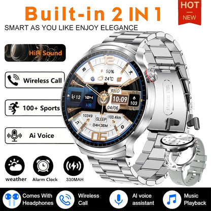 For Xiaomi New 2 in 1 Smart Watch With Earbuds Smartwatch TWS Bluetooth Earphone Heart Rate Blood Oxygen Monitor Sports Watch