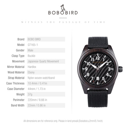BOBOBIRD Wooden Watches Original Design Vintage Quartz Watches Eco Gifts for Man's Wristwatch Nylon Strap Clock 2024 New Arrival