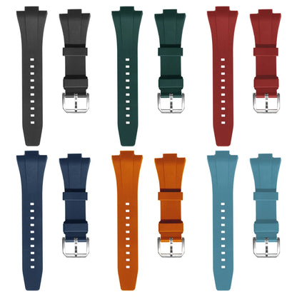 Perfect Fit For Tissot PRX 40 FKM Rubber Strap with Silver Pin Clasp - 12mm for Powermatic 80 (Unisex) Watch Bands