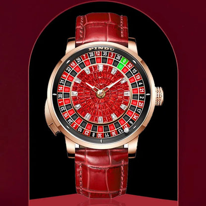 PINDU P6663 Fashionable and noble red Top Men Mechanical Watch Roulette