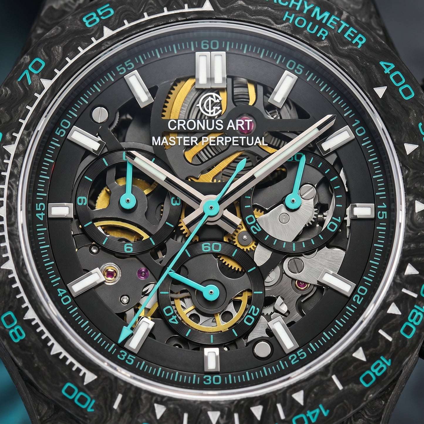 ChronoState CRONUSART CM01-027 – 42MM Automatic Chronograph Watch | Carbon Fibre Skeleton Timepiece
